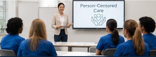 Healthcare staff receiving training